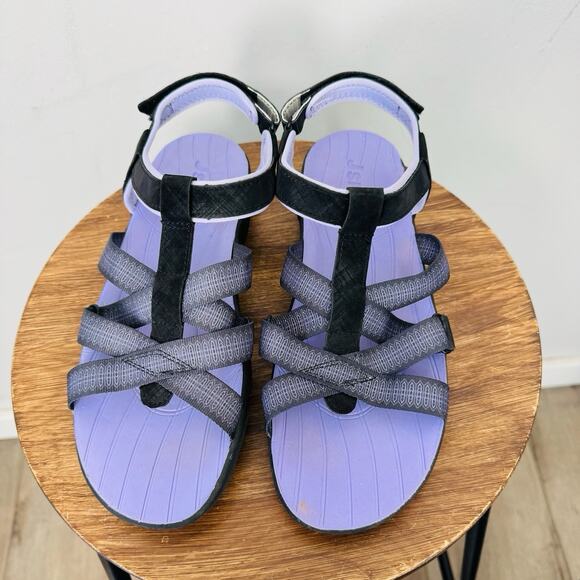 JSport Kaia Purple And Black Strappy Sandals Women’s Size 9 - Picture 3 of 10